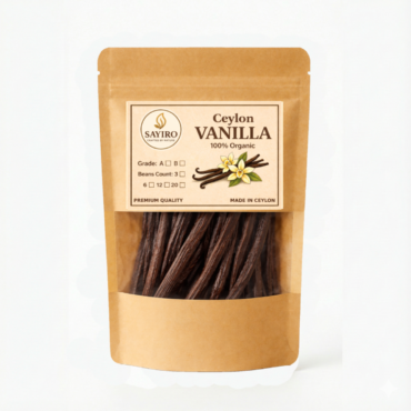 Ceylon Vanilla Beans – 100% Organic Sri Lankan Vanilla Pods | Grade A Gourmet | Rich Aroma for Baking, Desserts & Extract Making
