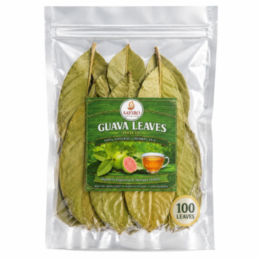 Dried Guava Leaves Tea – 100% Natural Whole Leaves | non-GMO | Caffeine Free Herbal Tea | No Additives or Preservatives | 100 Leaves